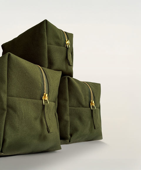 Set of 3: Leafy Green Pouch